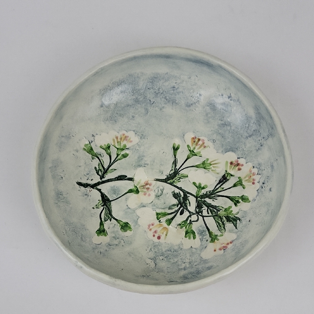Vtg 80s Salt Marsh Pottery Wild Cherry 7" Bowl / Wall hanging